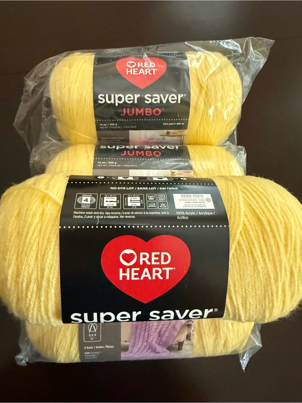 Red Heart Super Saver Jumbo Yarn - Lemon Yellow